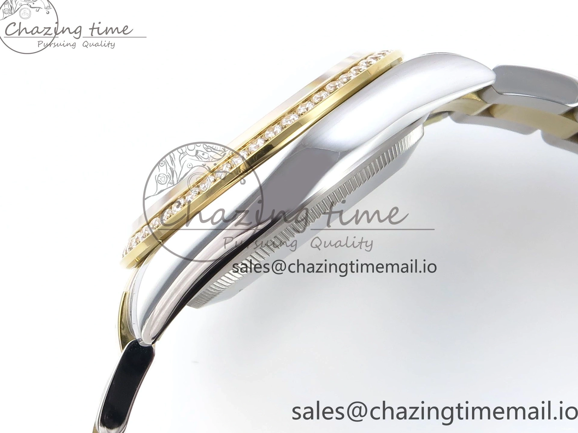 YG Textured Diamonds 126283RBR Dial YG Oyster EWEF SS Best Edition DateJust A3235 Bracelet on 36 0420